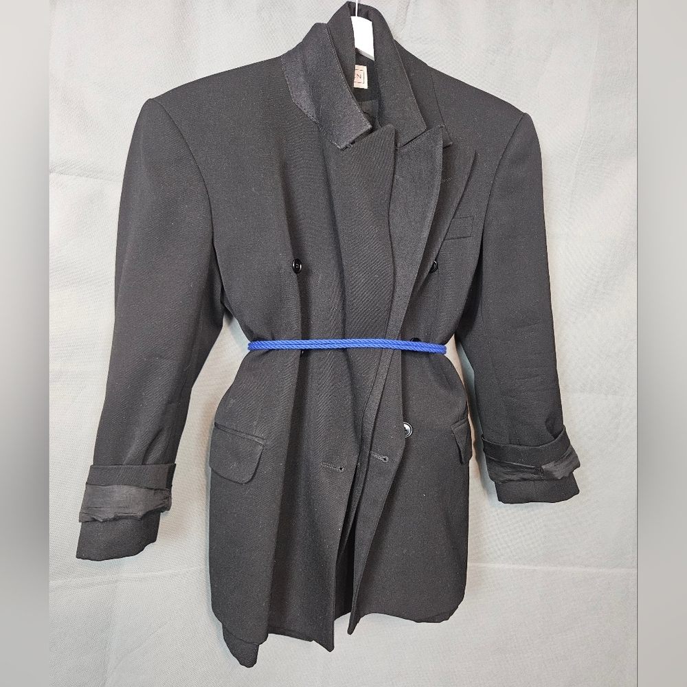 Upcycled Vintage Double-Layered Deconstructed Double-Breasted Tailored Jacket